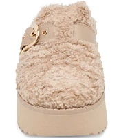 Dolce Vita Lelani Plush Cozy Buckle Detail Platform Mules