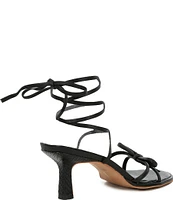 Dolce Vita Maison Leather Strappy Snake Embossed Heel Dress Sandals