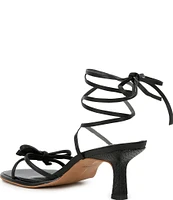 Dolce Vita Maison Leather Strappy Snake Embossed Heel Dress Sandals