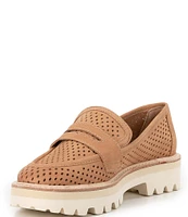 Dolce Vita Malila Perforated Nubuck Lug Sole Loafers