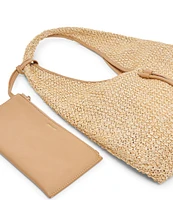 Dolce Vita Raffia Hardware Detail Hobo Bag