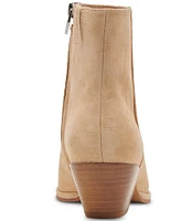 Dolce Vita Nonah Suede Metal Detail Pointed Toe Booties