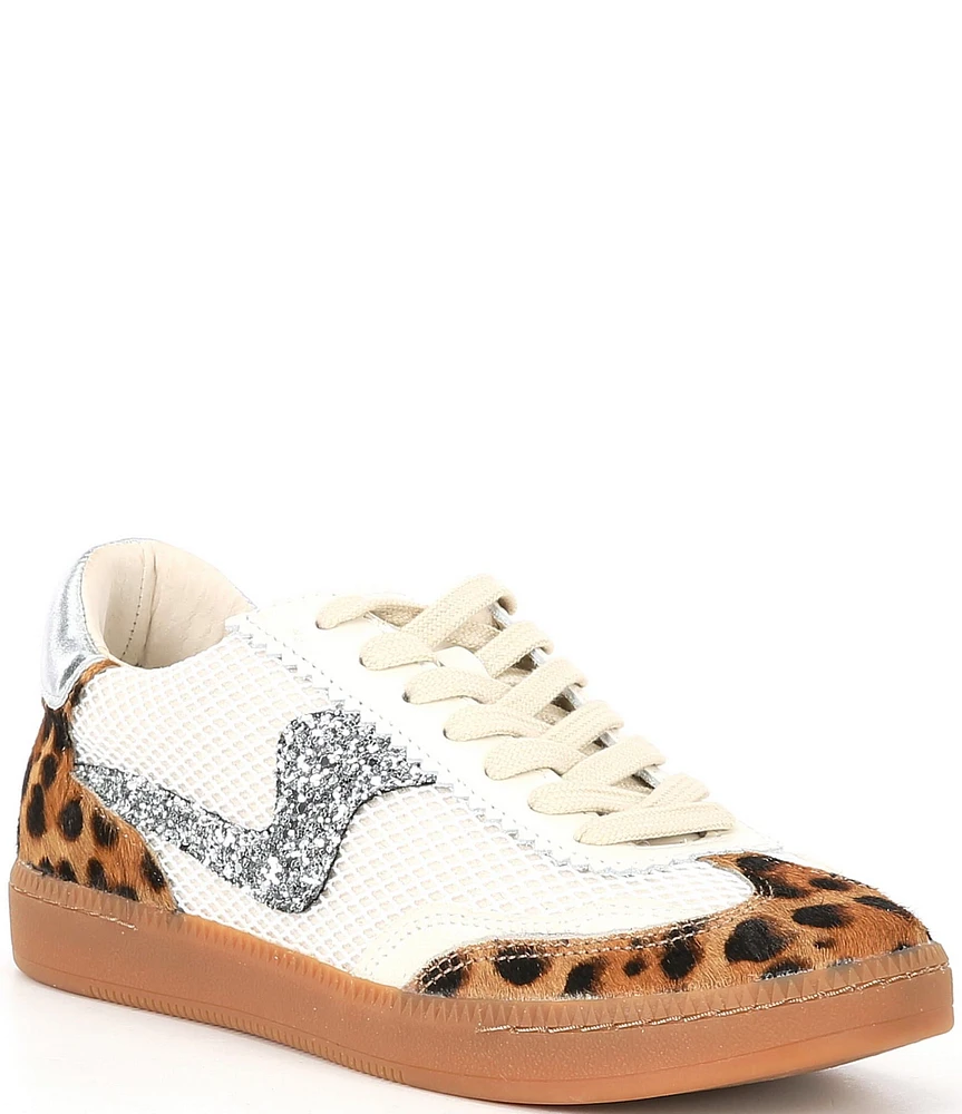 Dolce Vita Notice Leopard Detail Calf Hair Retro Leather Sneakers