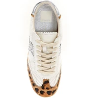 Dolce Vita Notice Leopard Detail Calf Hair Retro Leather Sneakers