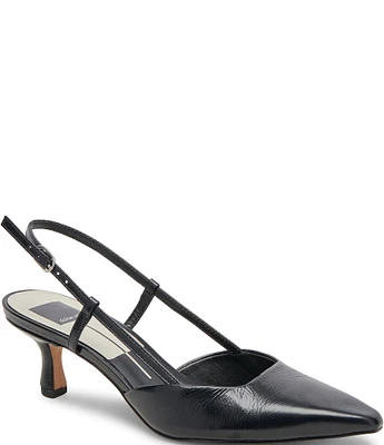 Dolce Vita Odela Leather Kitten Heel Slingback Pumps