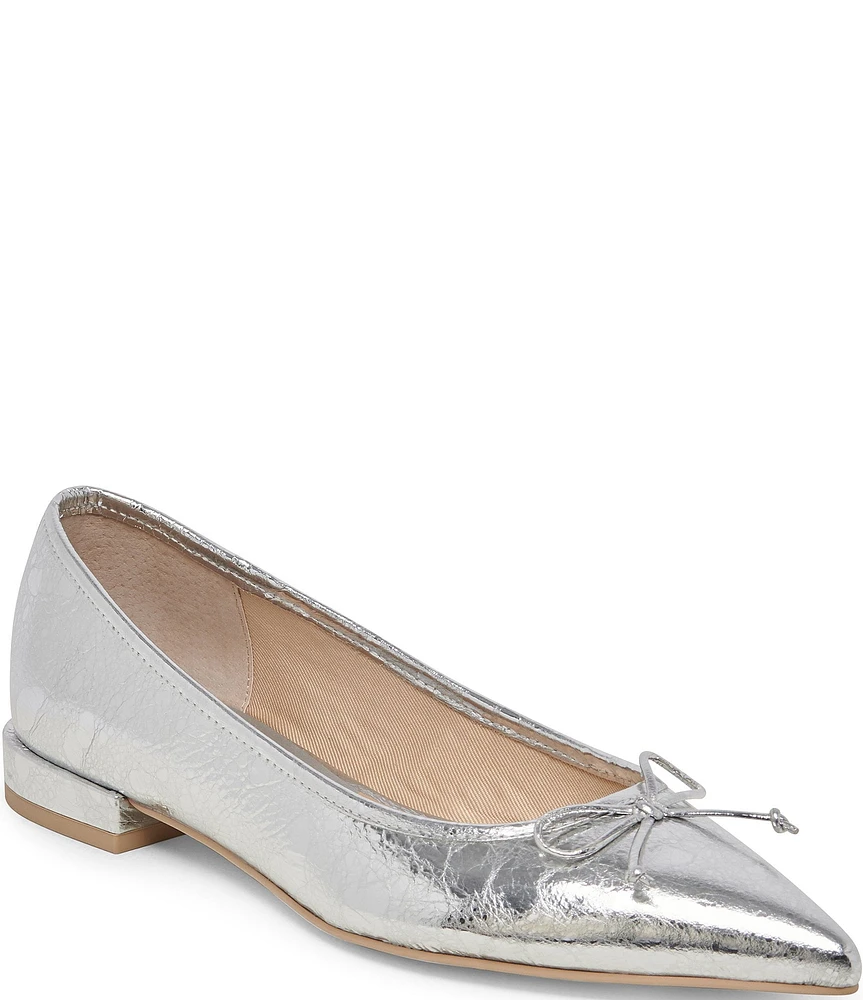 Dolce Vita Palani Mirror Metallic Leather Pointed Toe Ballet Flats