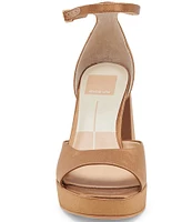 Dolce Vita Pandro Satin Platform Block Heel Ankle Strap Dress Sandals