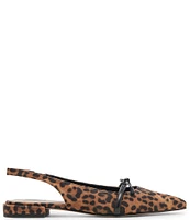 Dolce Vita Payge Leopard Print Suede Slingback Bow Flats