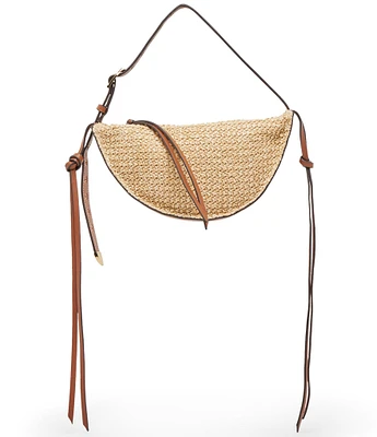 Dolce Vita Raffia Fortune Cookie Tassle Shoulder Bag