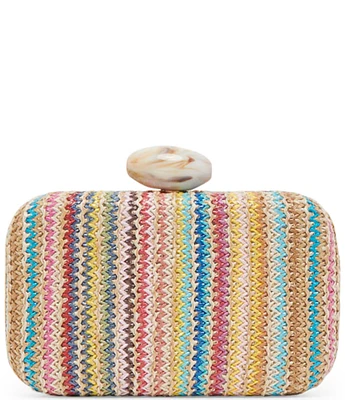 Dolce Vita Rainbow Raffia Pill Case Clutch