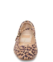 Dolce Vita Reyes Animal Print Leather Mary Jane Ballet Flats