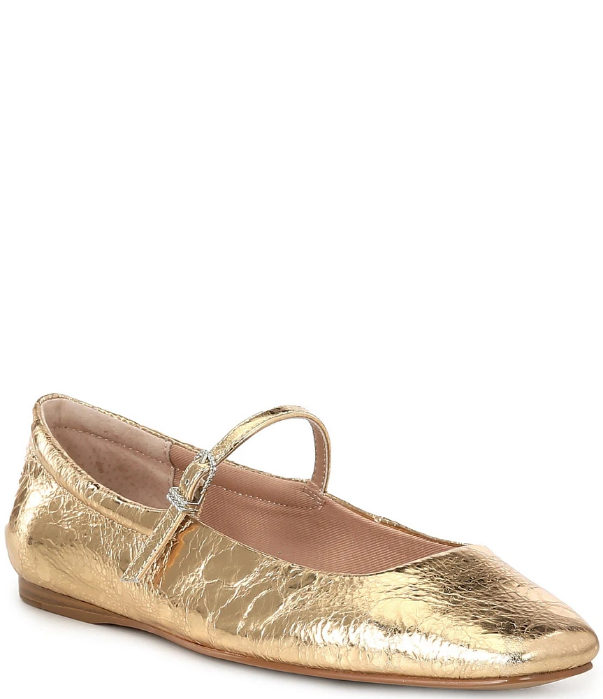 Dolce Vita Reyes Distressed Leather Mary Jane Ballet Flats