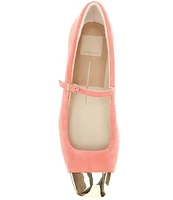 Dolce Vita Reyes Metallic Cap Toe Suede Mary Jane Ballet Flats