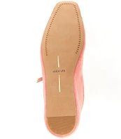 Dolce Vita Reyes Metallic Cap Toe Suede Mary Jane Ballet Flats