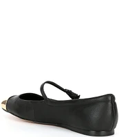 Dolce Vita Reyes Metallic Toe Cap Leather Mary Jane Ballet Flats