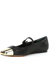 Dolce Vita Reyes Metallic Toe Cap Leather Mary Jane Ballet Flats