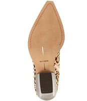 Dolce Vita Rutger Leopard Calf Hair Pointed Toe Booties