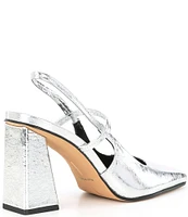 Dolce Vita Soyer Metallic Slingback Leather Square Toe Pumps