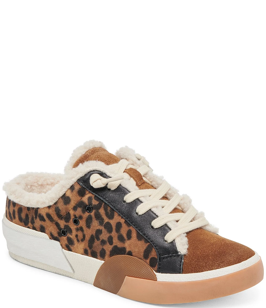 Dolce Vita Zantel Leopard Print Faux Fur Backless Sneakers