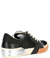 Dolce Vita Zina Embossed Leather Metallic Accent Sneakers