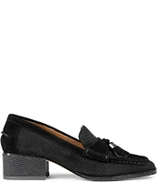 Donald Pliner Arroyo Suede Tailored Heel Loafers