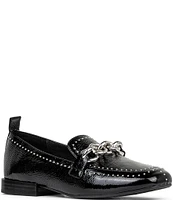 Donald Pliner Beyer Patent Leather Studded Loafers