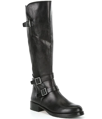 Donald Pliner Carlota Leather Buckle Moto Boots