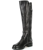 Donald Pliner Carlota Leather Buckle Moto Boots