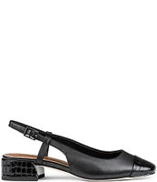 Donald Pliner Davina Leather Slingbacak Cap Toe Pumps