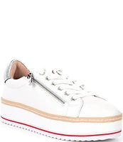 Donald Pliner Dew Leather Platform Lace-Up Sneakers