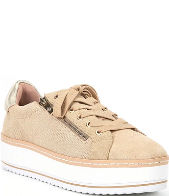 Donald Pliner Dew Suede Platform Lace-Up Sneakers