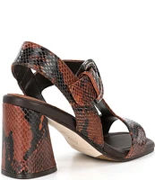 Donald Pliner Erin Snake Embossed Leather T-Strap Sandals