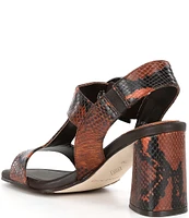 Donald Pliner Erin Snake Embossed Leather T-Strap Sandals