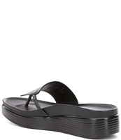 Donald Pliner Fifi Leather Platform Wedge Thong Sandals