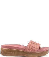 Donald Pliner Fifi Woven Suede Platform Wedge Thong Sandals