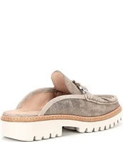 Donald Pliner Hampton Metallic Suede Platform Loafer Mules