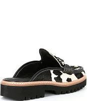 Donald Pliner Hampton Printed Calf Hair Platform Loafer Mules