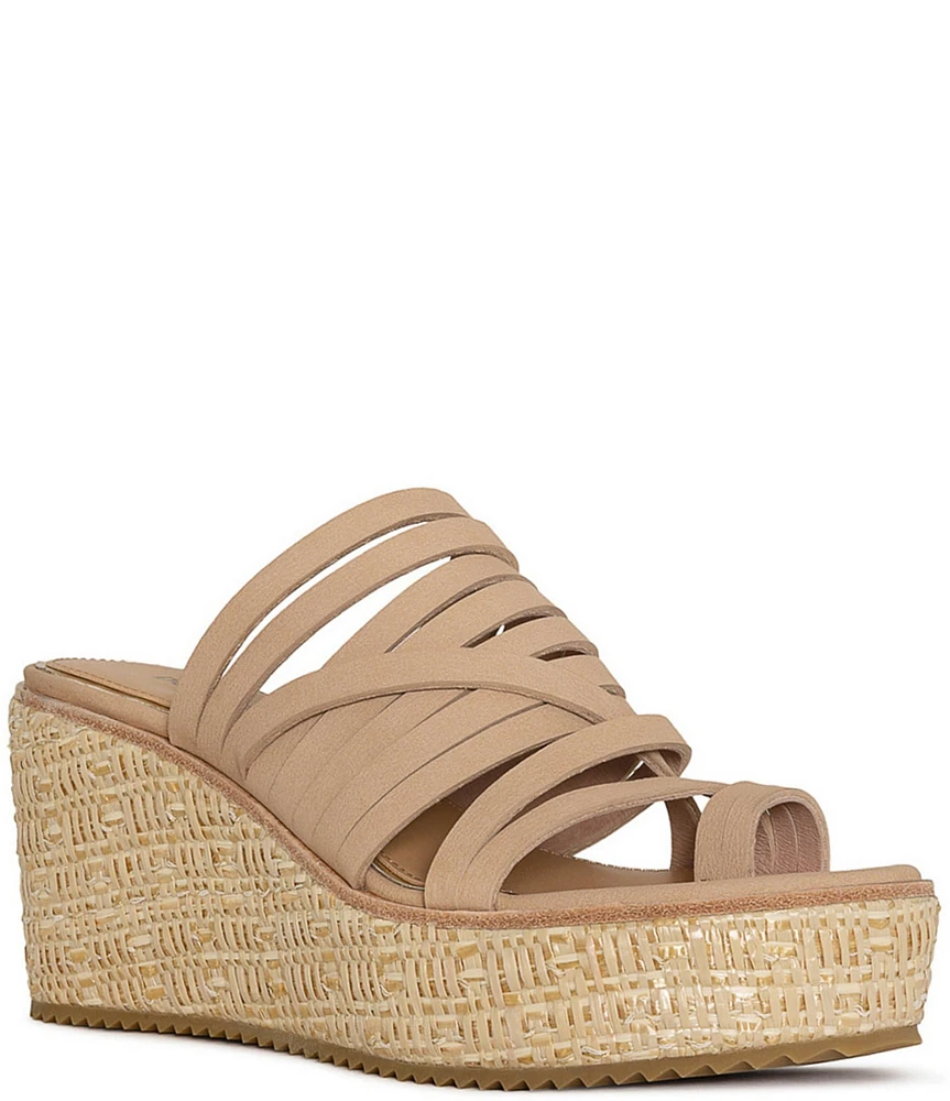 Donald Pliner Ithaca Suede Platform Wedge Toe Ring Sandals