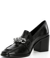 Donald Pliner Kamryn Leather Chain Loafer Pumps