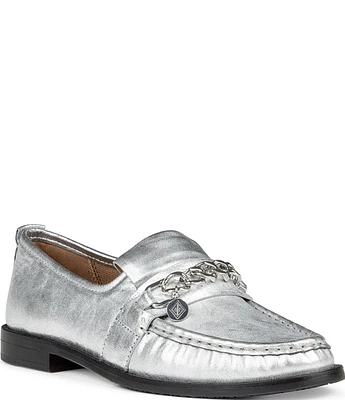 Donald Pliner Lissi Metallic Leather Tailored Loafers