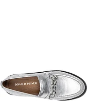 Donald Pliner Lissi Metallic Leather Tailored Loafers