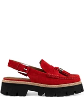 Donald Pliner Marsha Suede Slingback Tassel Loafers