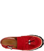 Donald Pliner Marsha Suede Slingback Tassel Loafers