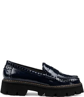 Donald Pliner Massy Patent Leather Lug Sole Loafers