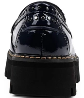 Donald Pliner Massy Patent Leather Lug Sole Loafers