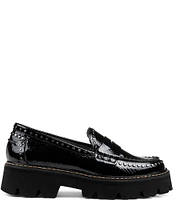 Donald Pliner Massy Patent Leather Lug Sole Loafers