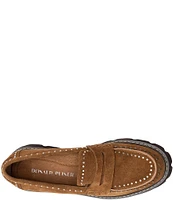 Donald Pliner Massy Suede Chunky Lug Sole Loafers