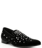 Donald Pliner Men's Spencer Embellished Velvet Dress Slip-Ons