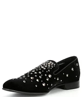 Donald Pliner Men's Spencer Embellished Velvet Dress Slip-Ons