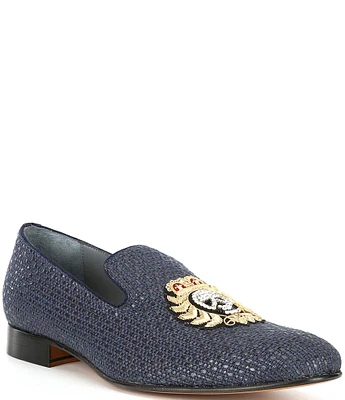 Donald Pliner Men's Spencer Crest Raffia Slip-Ons